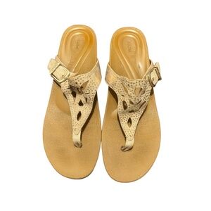 Aetrex Women's Tasha Thong Wedge Sandals in Blush 10.5-11